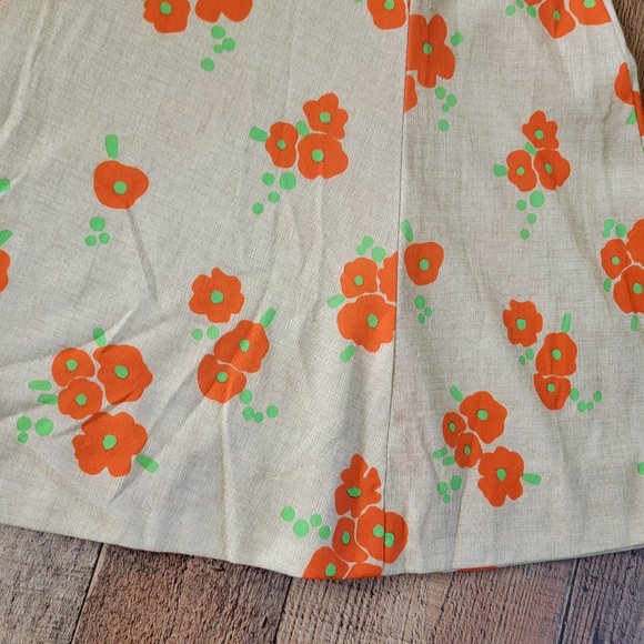 Vintage Orange Poppy Wrap Dress - Picture 14 of 16